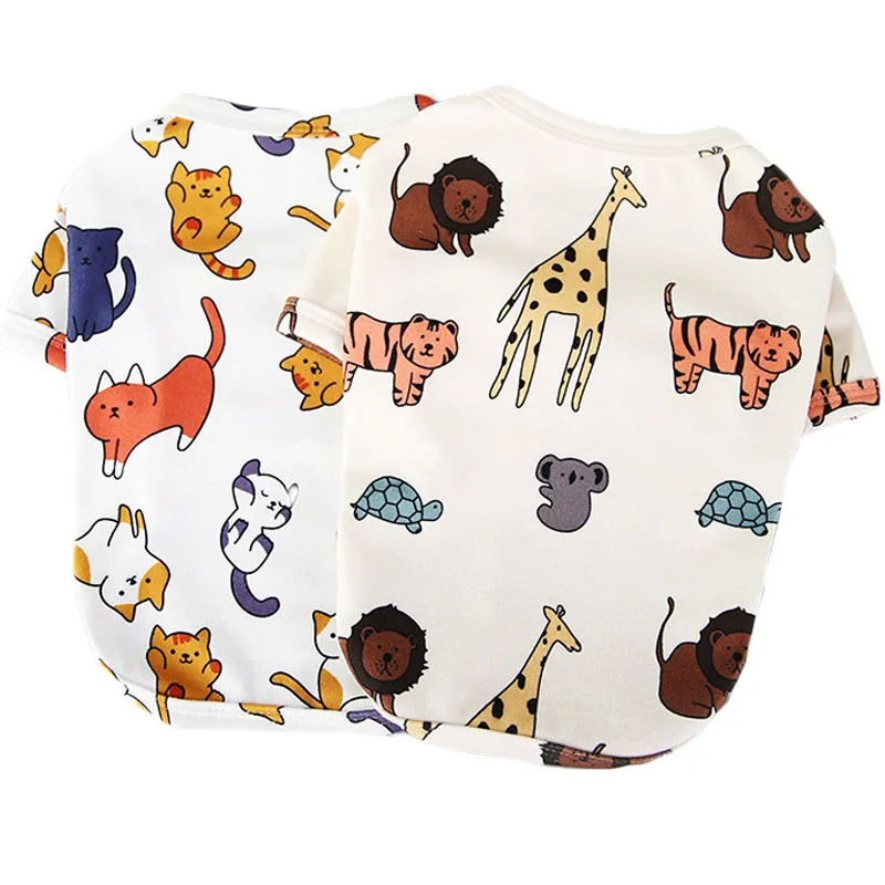 Пуловер с принтом животных футболка для собаки одежда кошек свитшот