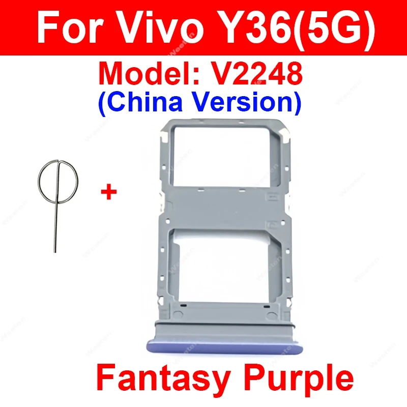 Фото Лоток для SIM-карты для Vivo Y33s Y35 Y35m Y36 Y36i Y36t 4G 5G Лоток для SIM-карты Держатель адаптера для карт Запасные части №4
