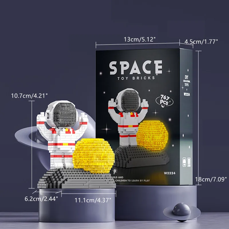 

Small Building Blocks Space Station Moon Rocket Satellite Astronaut Figure Bricks Montessori Constructor Toys for Children Gifts