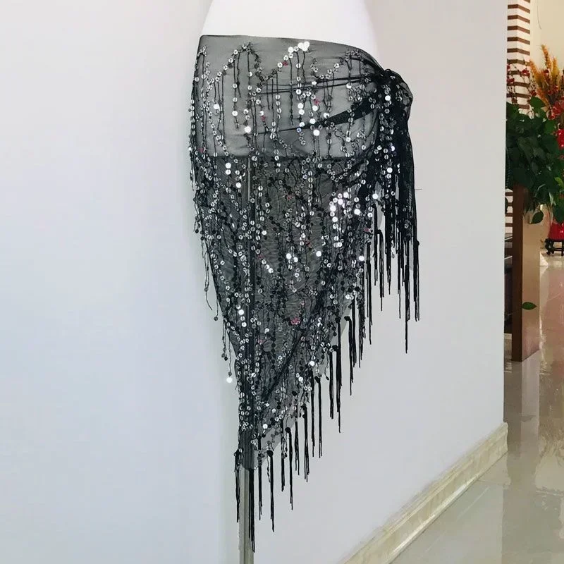 Пояс для танца живота с цепочкой тренировочный треугольный женский шарф