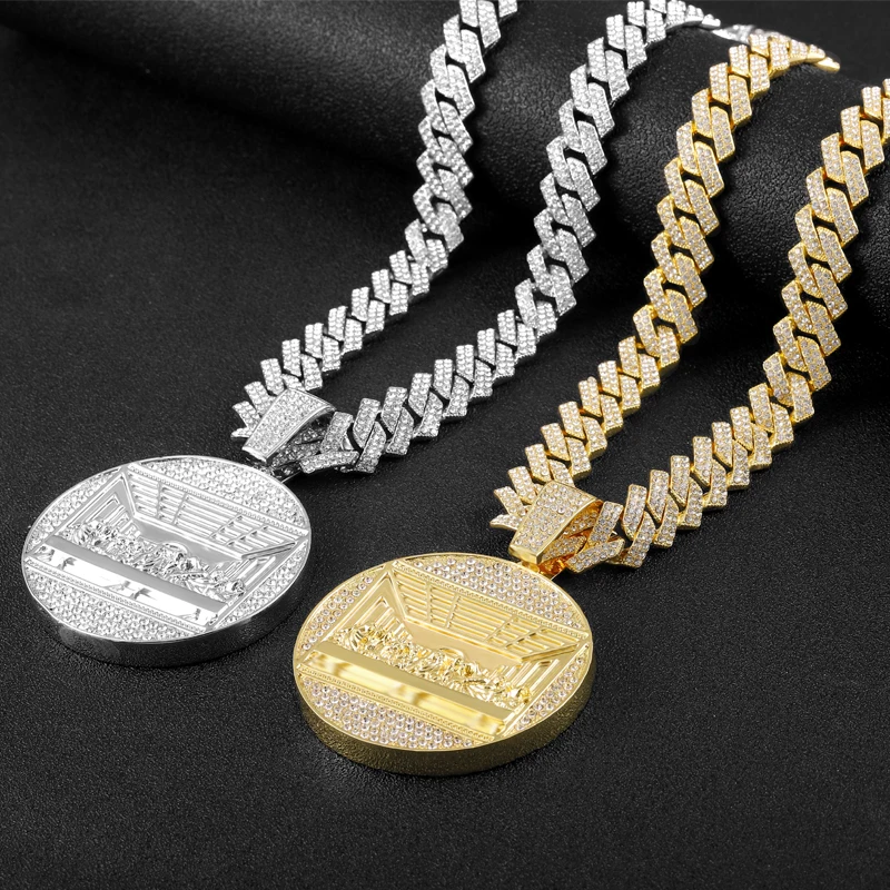 Ожерелье с подвеской в стиле хип-хоп мужская бижутерия украшение из кубинской