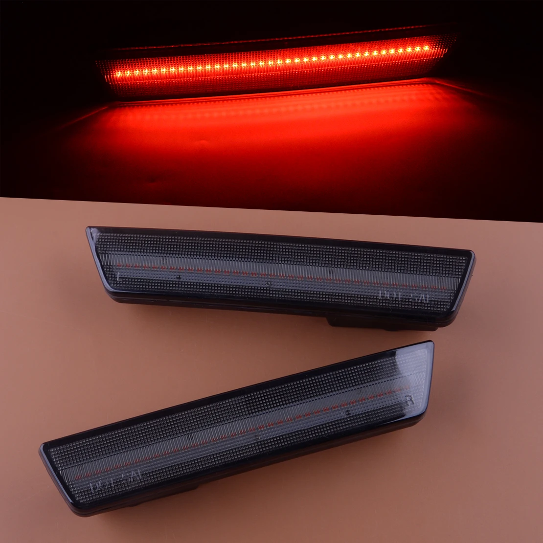 2Pcs Smoked Lens Red LED Rear Side Marker Light Lamp Fit for Dodge Charger Challenger 2011 2012 2013 2014 68039505AA 68039504AA