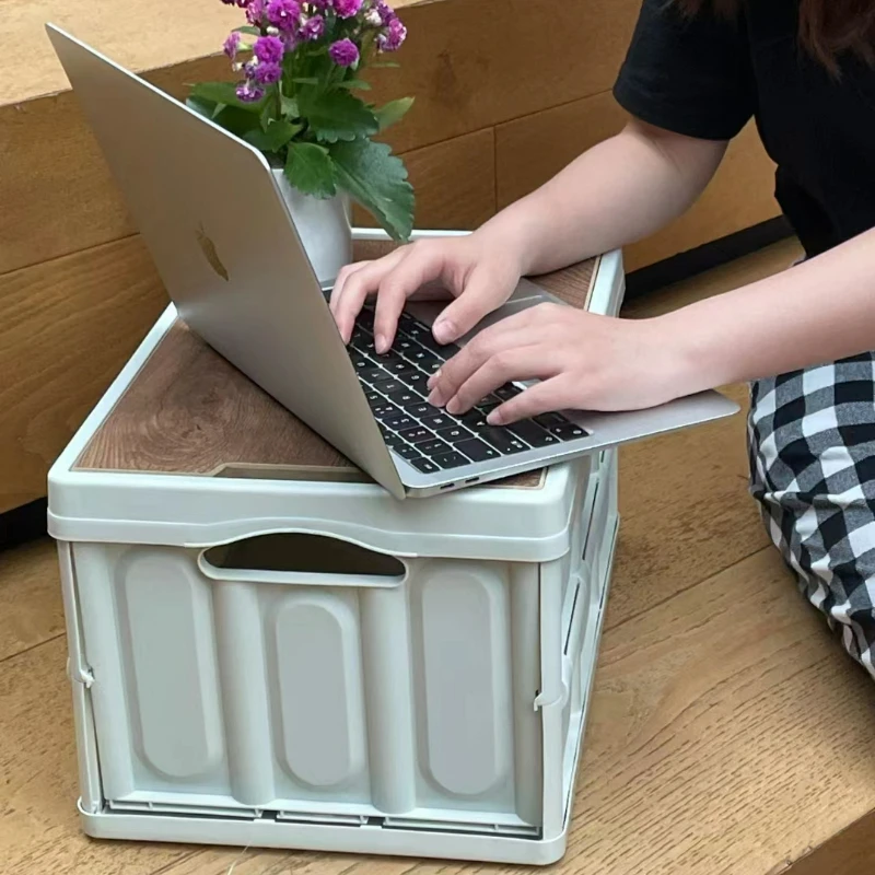 

Outdoor Laptop Support Ipad Stand Computer Desk Camping Picnic Folding Storage Box Trunk