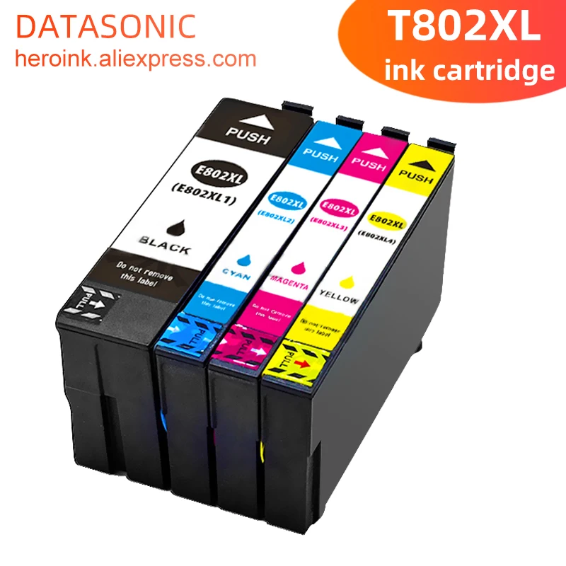 

T802XL T802 802 802XL Ink Cartridge for Epson Workforce WF-4720 WF-4730 WF-4734 WF-4740 EC-4020 EC-4030 EC-4040 Printer Ink