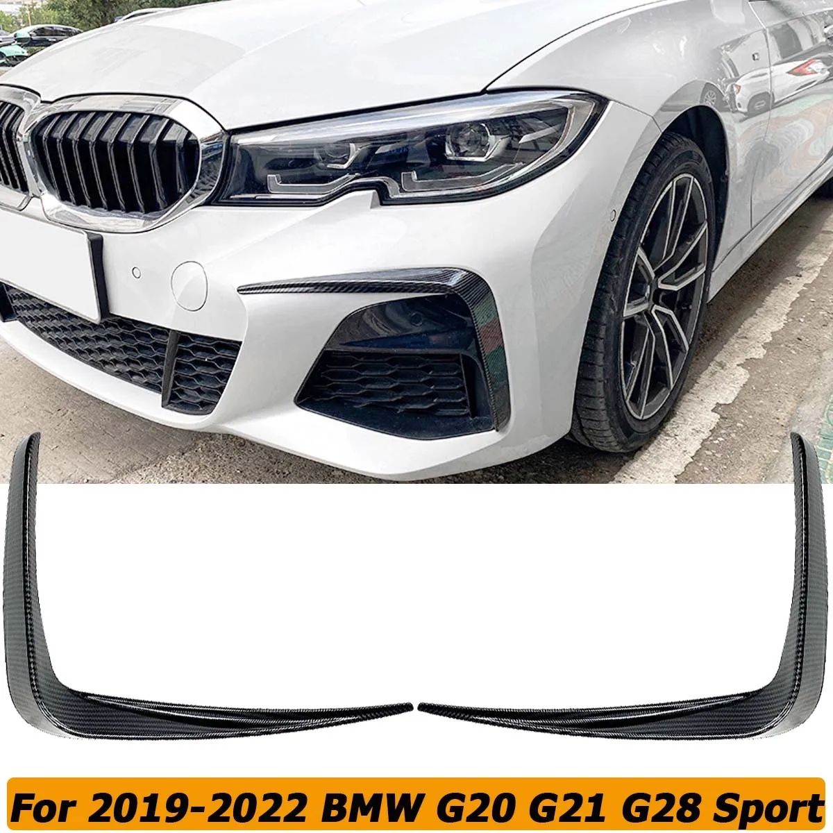 

Сплиттер для переднего бампера, противотуманная фара, Накладка для BMW G20 G21 G28 320i 325i 330i 330e M Sport 2019-2022, автомобильные аксессуары