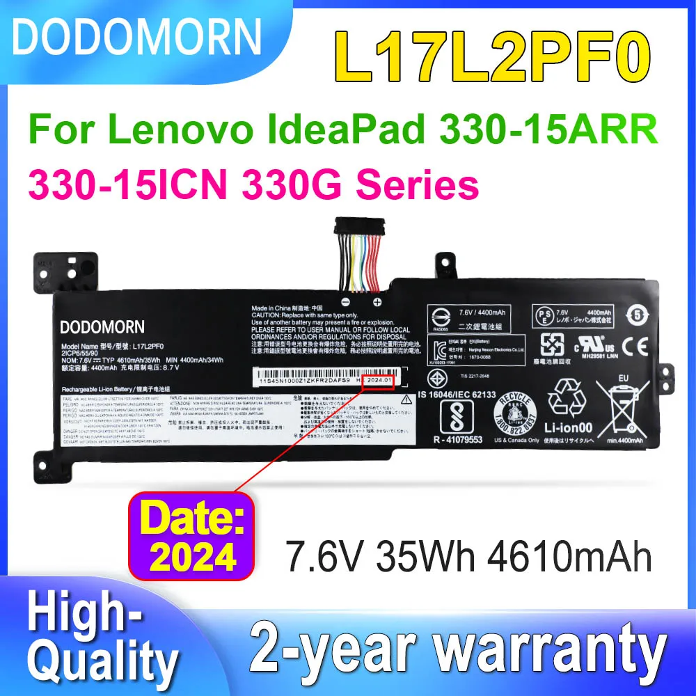 DODOMORN L17L2PF0 для Lenovo IdeaPad 330-15ARR 330-15ICN 330G L17M2PF0 L17M2PF1 L17M2PF2 5B10Q62138 Аккумулятор ноутбука 7 6 В