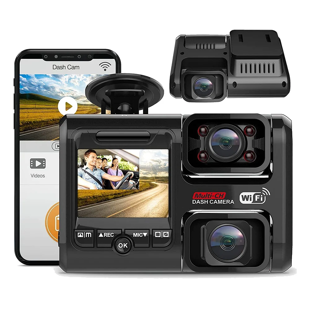 

Видеорегистратор автомобильный, 2160P, WiFi, GPS + карта 64 ГБ