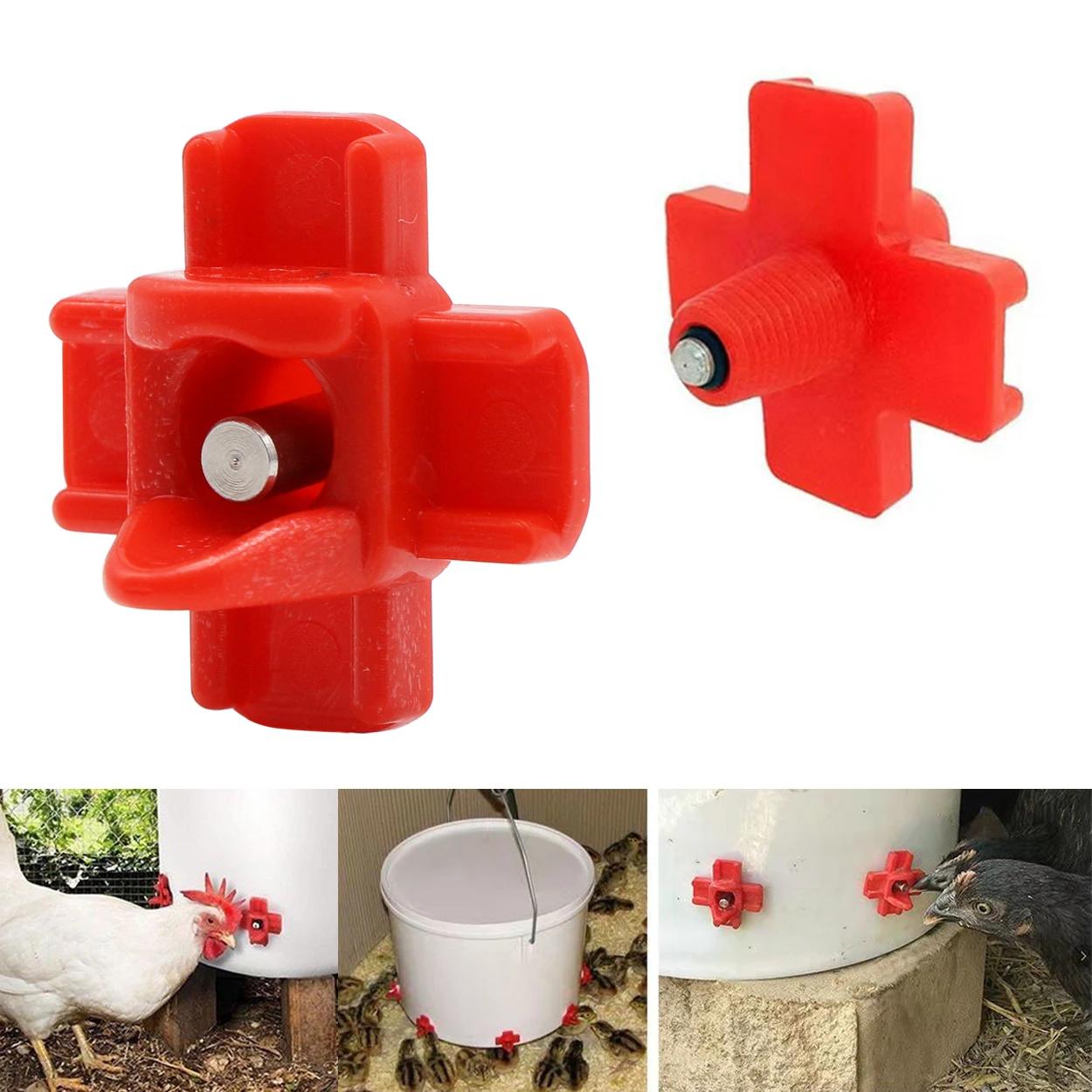 5 pcs Automatic Chicken Waterer Hens Quail Birds Drinking Bowls  Chicken Coop Chick Nipple Drinkers Poultry for Animal Supplies