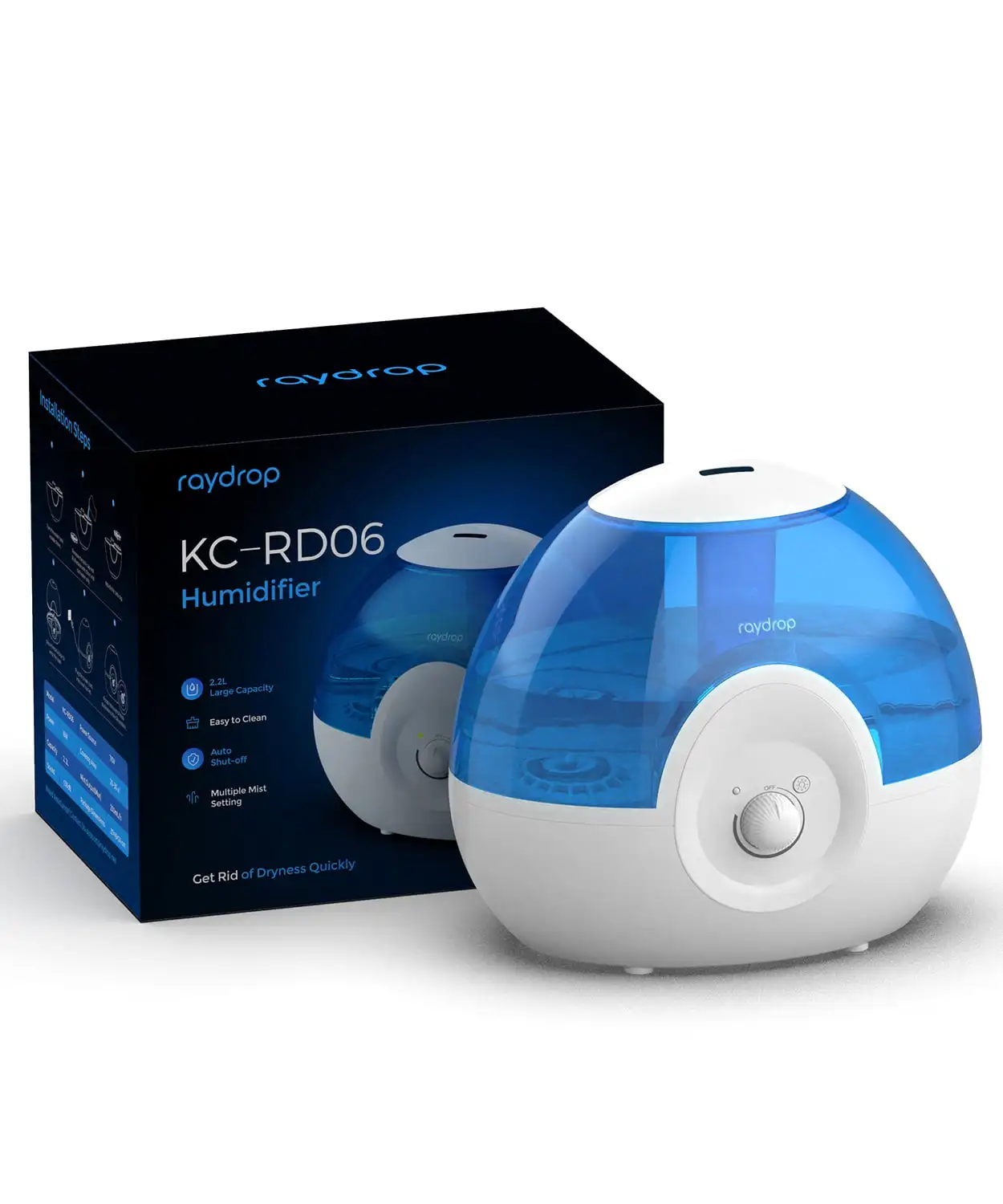 

Cool Humidifier, 2.2L Ultrasonic Air Humidifier for Home Bedroom Baby Room