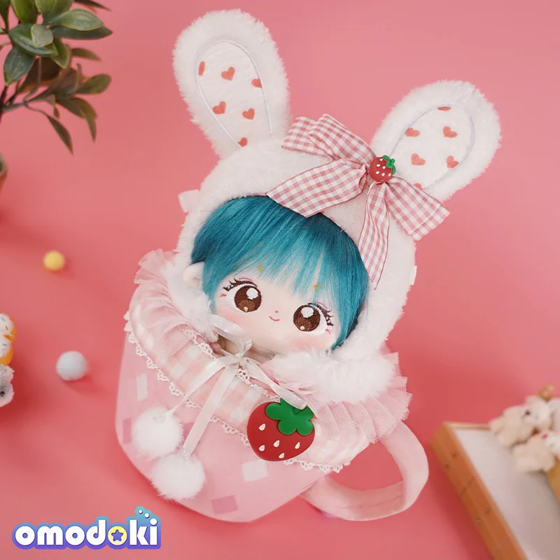 

Оригинальный Симпатичный розовый кролик клубника чашка сумка 20 см плюшевая набивная Кукла Одежда бант нет атрибутов наряд игрушка косплей рождественский подарок