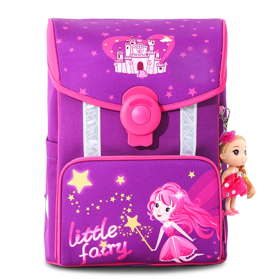 Children Grade 1-5 Little Fairy Pattern Kids School Bags for Girls 3D Orthopedics Backpack Primary Schoolbag mochilas infantil