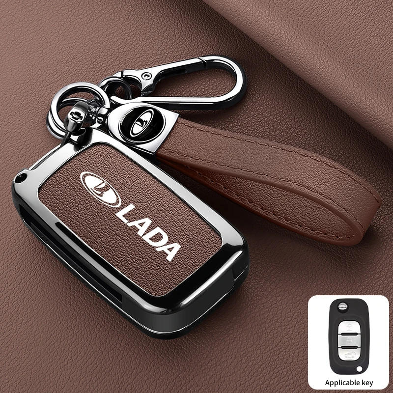 

Новый кожаный чехол для ключей из цинкового сплава для LADA Vesta Granta XRay Kalina Priora Sedan Sport для Renault Fluence Clio Megane