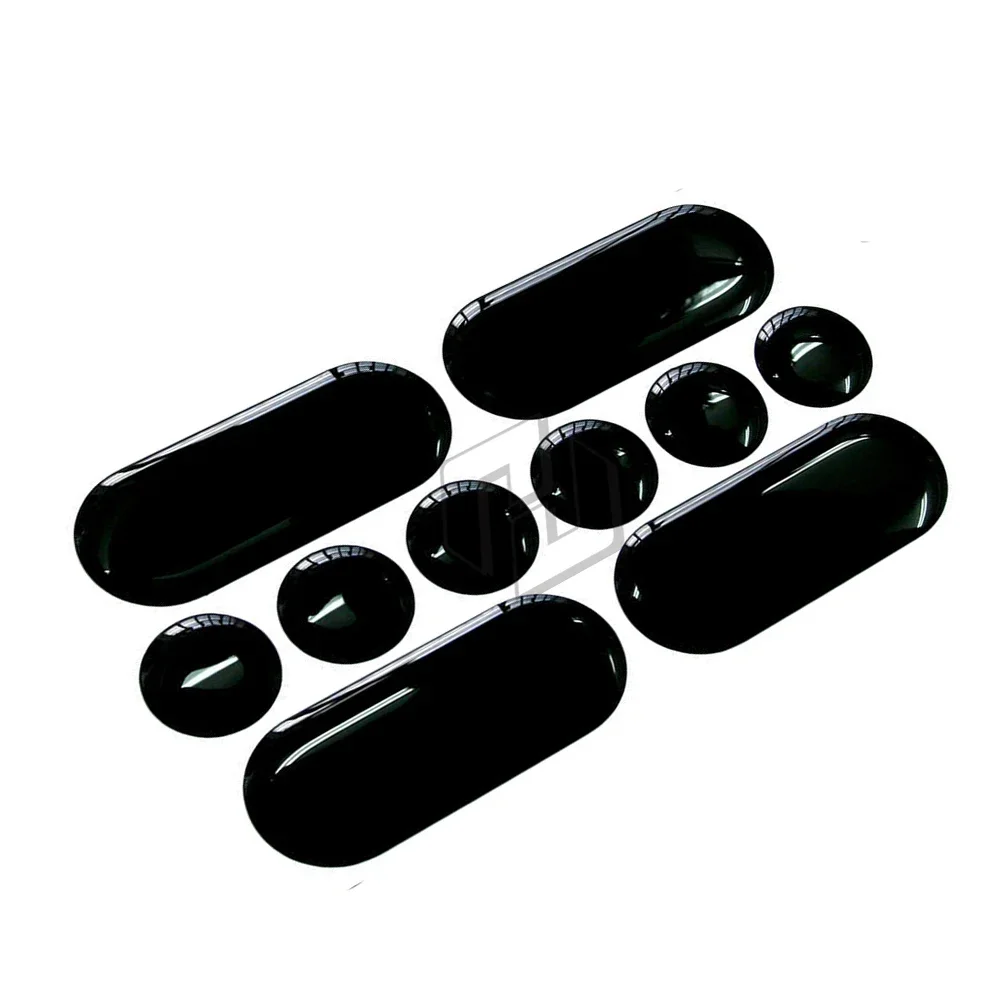 

3D смола черный мотоциклетный гель накладка на топливный бак протектор наклейка на шлем водителя комплект