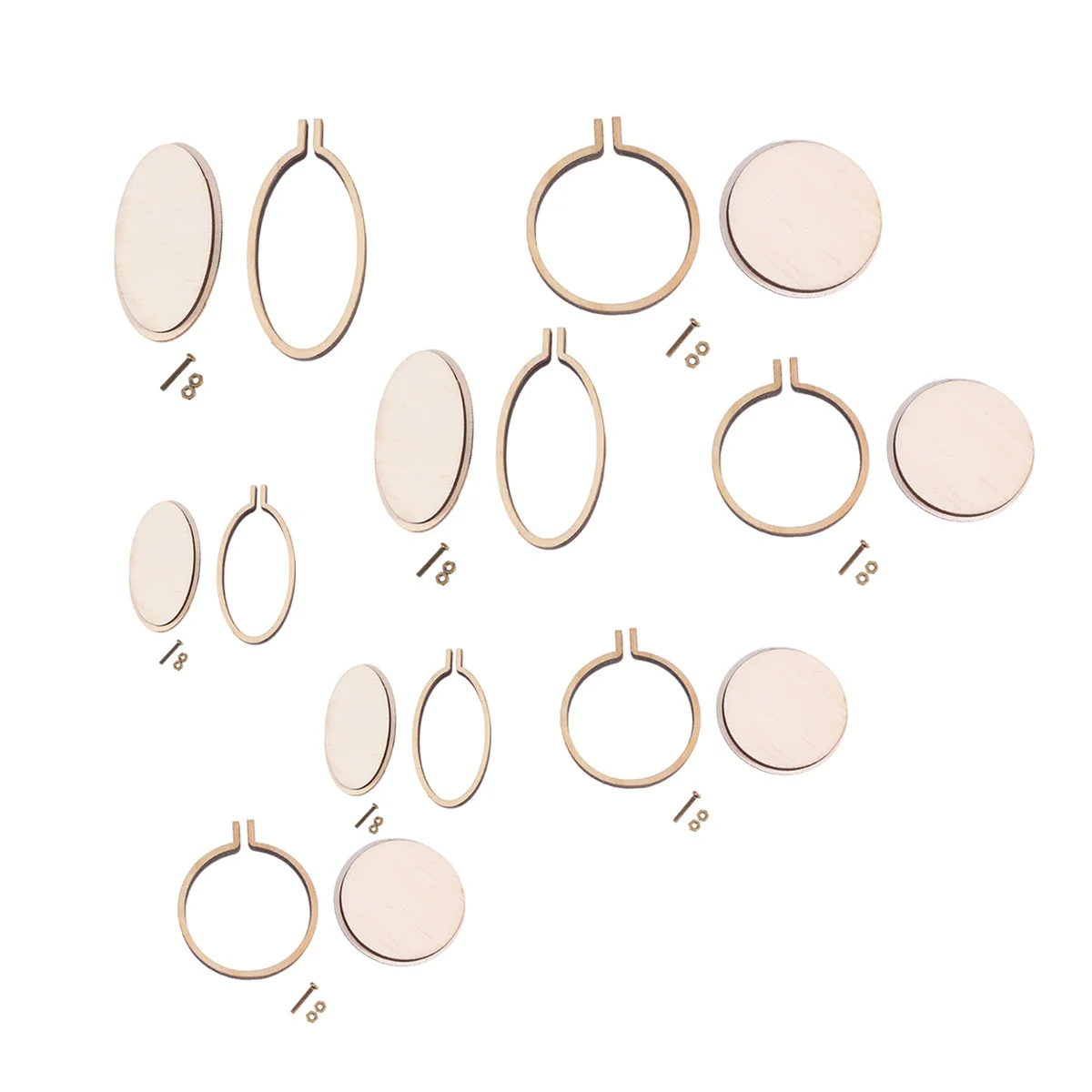 

Embroidery Hoop Hoops Cross Ring Wood Mini Frame Circle Sewing Oval Display Craft Frames Adjustable Round Woodenminiature Diy