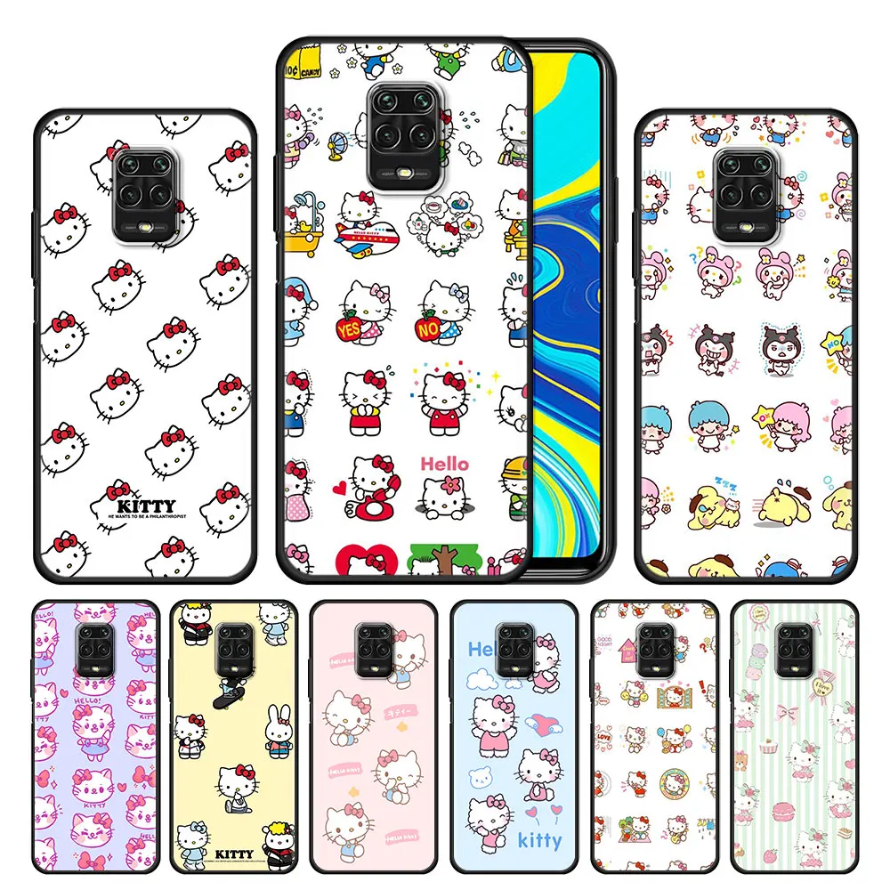 

Case Cover for Xiaomi Redmi Note 9 9s 8 8T 10 11 7A 9c 9T 10A 10c 11S Pro Silicone Trend Casing Hello Kitty Characters Tile