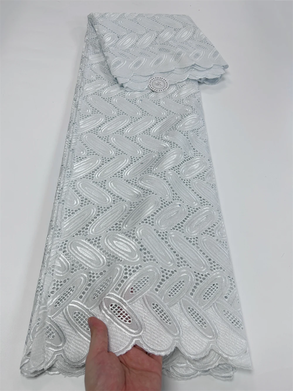 5 ярдов 2025 г. высококачественная африканская кружевная ткань 100% хлопок