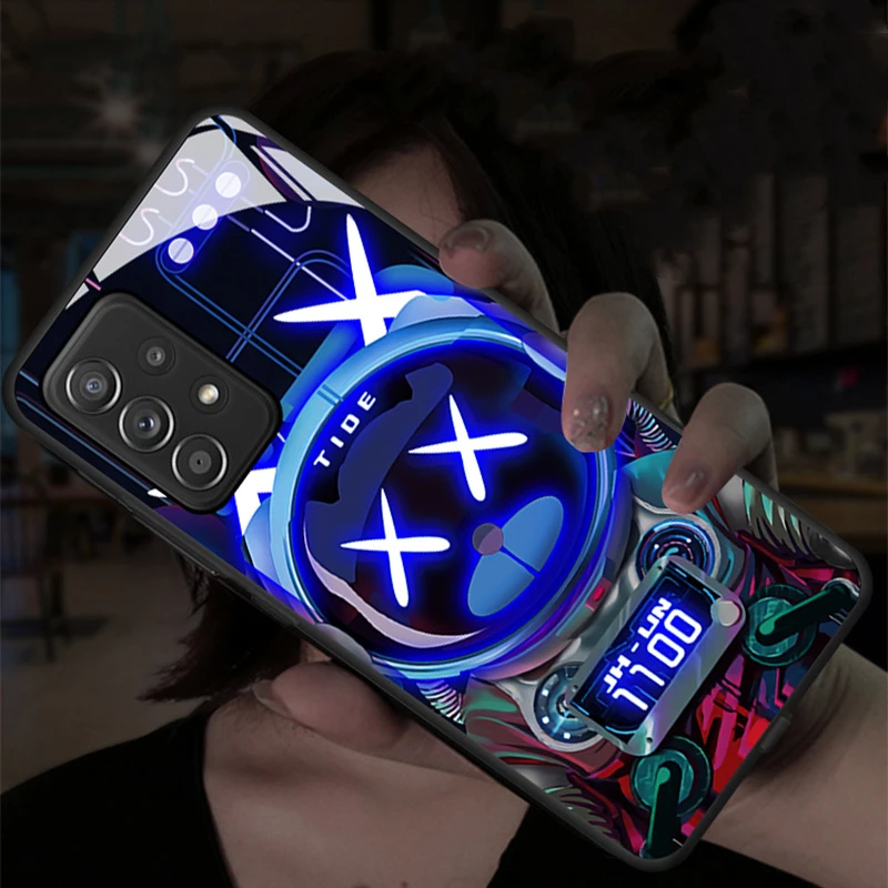 

Incoming Flash Girl Phone Coques Funda For Huawei P40 30 20 Pro Mate 40 30 20 Pro Honor 20 30 Pro 9X 8X LED Glass Bumper Case