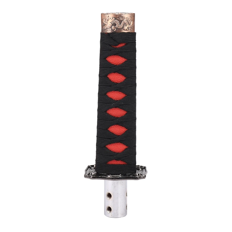 

Универсальная ручка переключения передач самурайского меча, Металлическая черная + красная катана, 15 см
