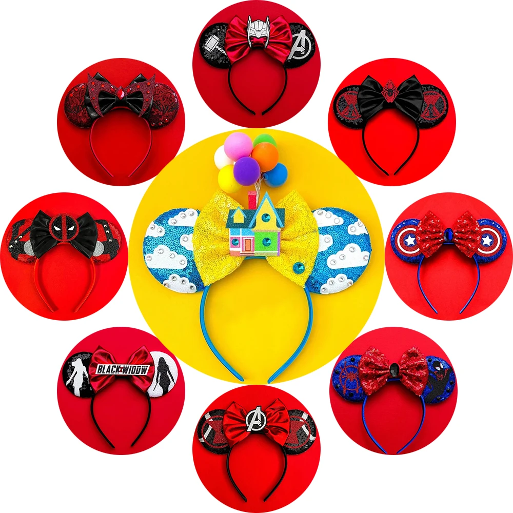 Disney Mickey Mouse Ears Headbands for Baby Girls Headband Kids Accessories Women Hair Headwear for Halloween Carnival Party