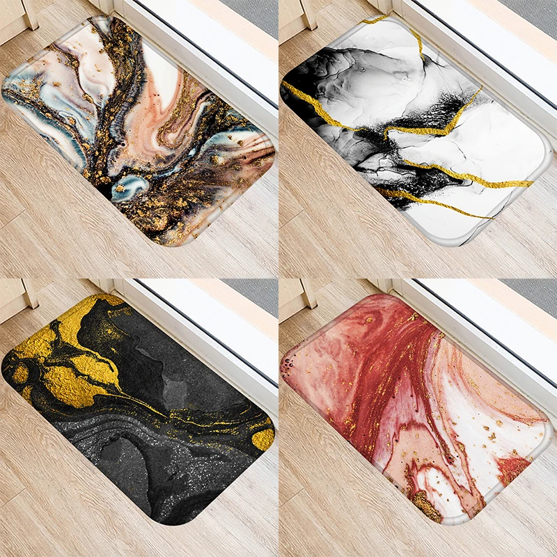 

Modern Marble Pattern Floor Mat Entrance Door Mat Decoration Bathroom Kitchen Bedroom Non-Slip Floor Mat Home Decor Floor Mat