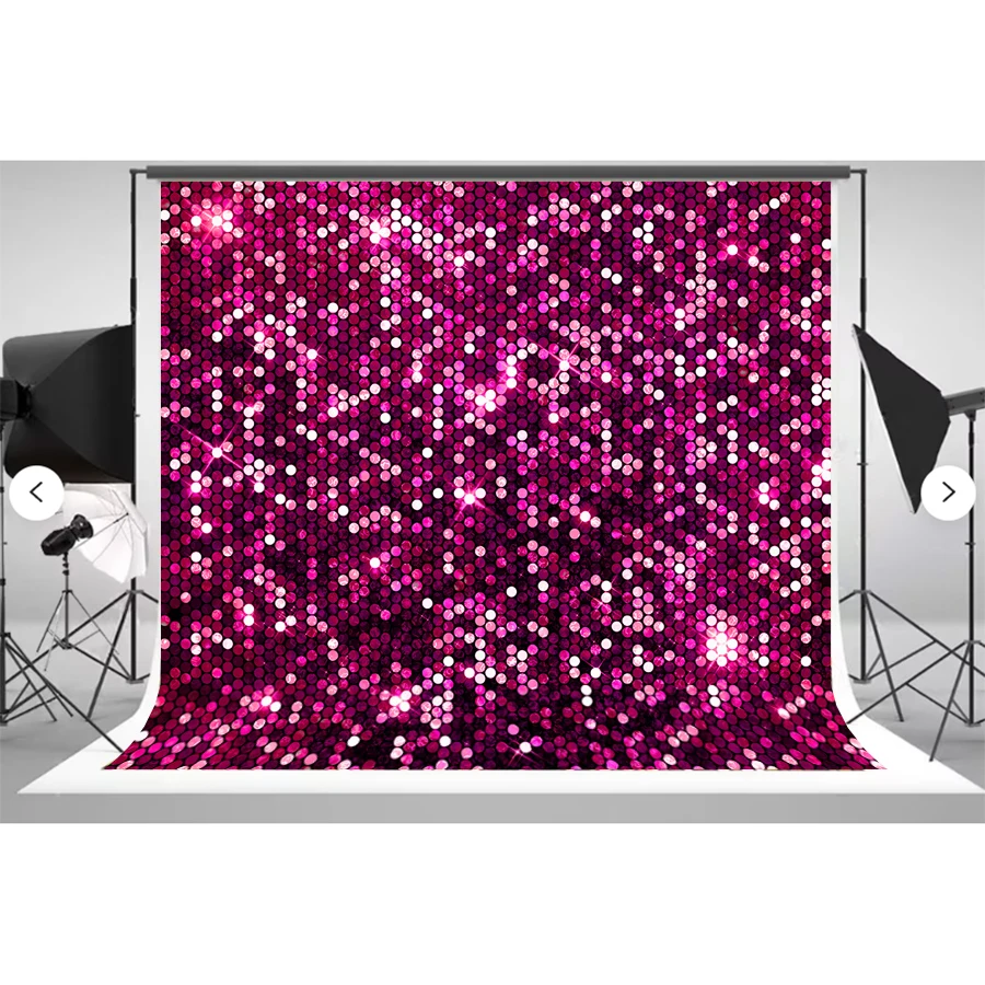 Pink Purple Gold Sparkle Glitter Sequins Photography Background Photo Backdrop Birthday Party Banner for Women Men Vinyl 10x8ft
