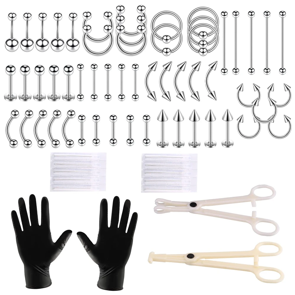 Stainless Steel Piercing Kit Belly Button Piercing Kit Septum Piercing Kit Belly Piercing Kit Piercing Kits For piercings