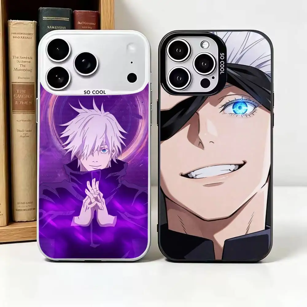 Фото Чехол для телефона Jujutsu Kaisen - Сатору Годжо для iPhone 17, 16, 15, 14, 13, 12 Plus, Pro Max, с цветным серебряным покрытием внутри. №1