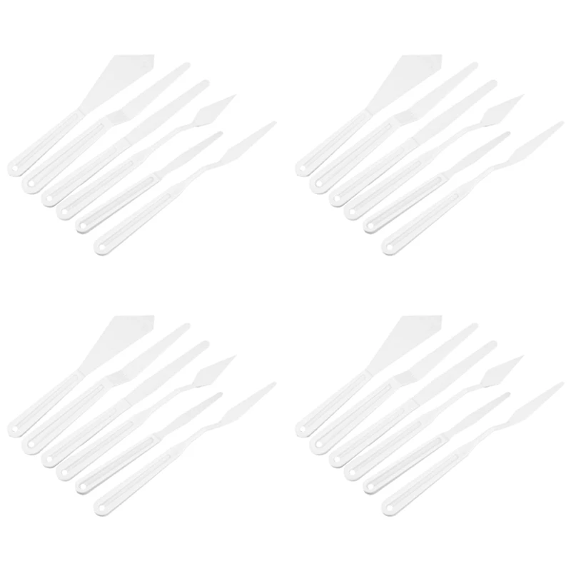 

24 Pcs 6 Styles Oil Painting Knife Set Plastic Oil Painting Shovels Oil Painting Scrapers Art Painting Supplies