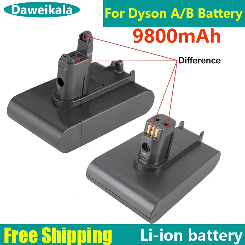 

2023 New for Dyson 22.2V 9800mAh Type A/B Li-ion Vacuum Battery for Dyson DC35, DC45 DC31 DC34 DC44 DC31 Animal DC35 Animal