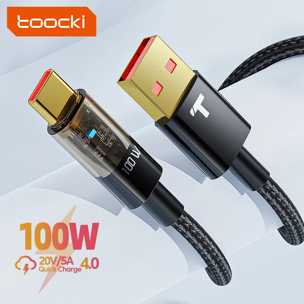USB-кабель Toocki с портом Type-A на USB C 100 Вт/6A PD 2 м