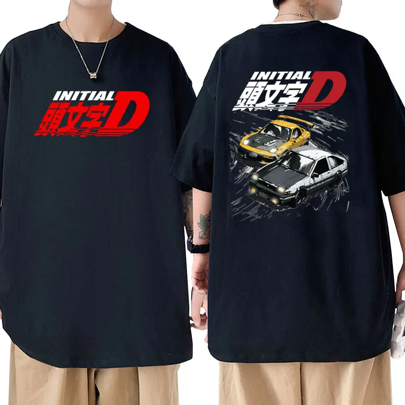 

Винтажная футболка с аниме Initial D Drift AE86, Мужская футболка с мангой из чистого хлопка, футболка Takumi Fujiwara R34 Skyline GTR JDM, гоночная детская одежда