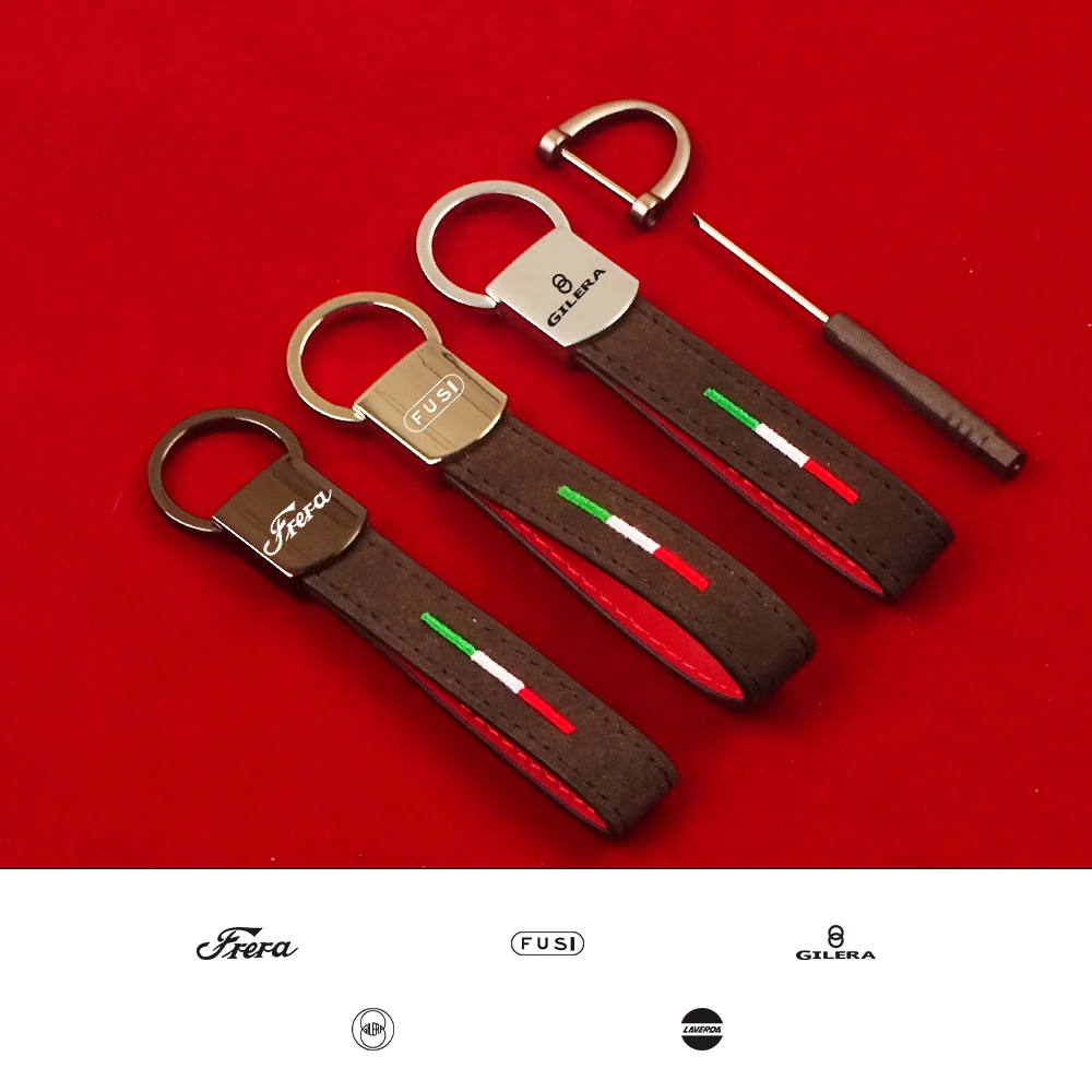 

Брелок для ключей в форме подковы с итальянским флагом мотоцикла из искусственной замши для скутеров кожаный брелок для Frera Fusi Ghezzi Брайана г...