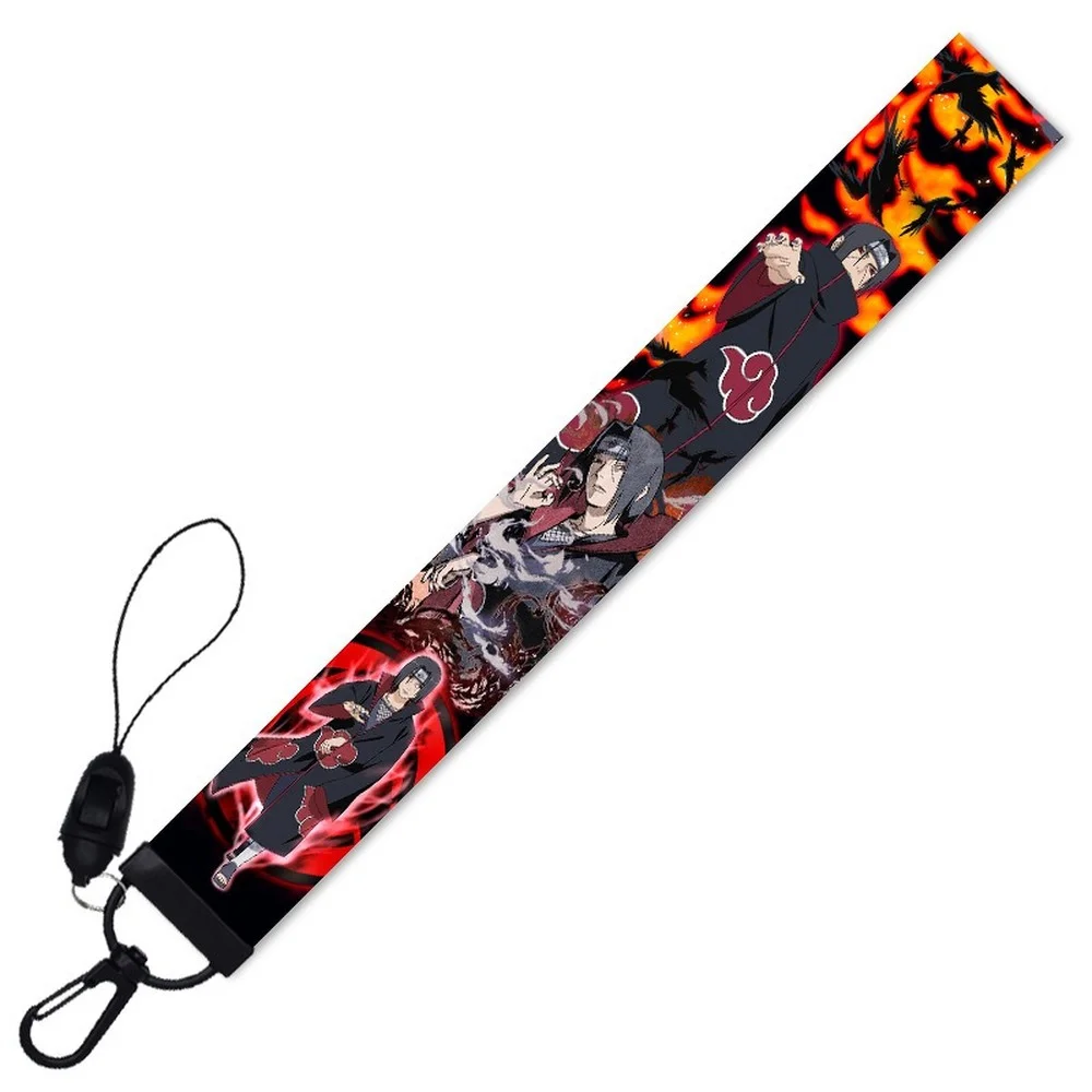 akatsuki itachi keychain naruto anime accessories key chain phone charm work id card bag backpack lanyard women jewelry men gift free global shipping
