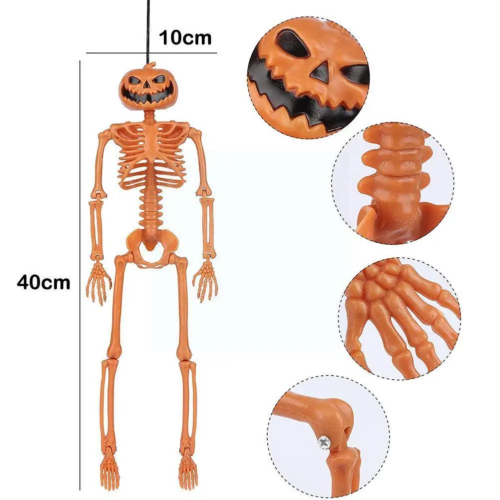 

Halloween Pumpkin Skeleton Simulation Toy Anatomy Human Props Bone Haunted House Teaching Secret Chamber Decoration Tools D5o1