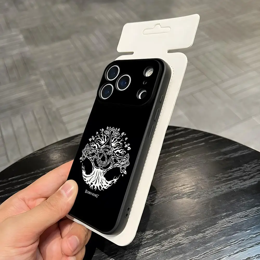 Фото Чехол для телефона E-Elden R-Ring для iPhone 17 Air 16 E Pro Max 15 14 13 Mini 12 Pro 11 Max Plus, черный, мягкий, силиконовый №1