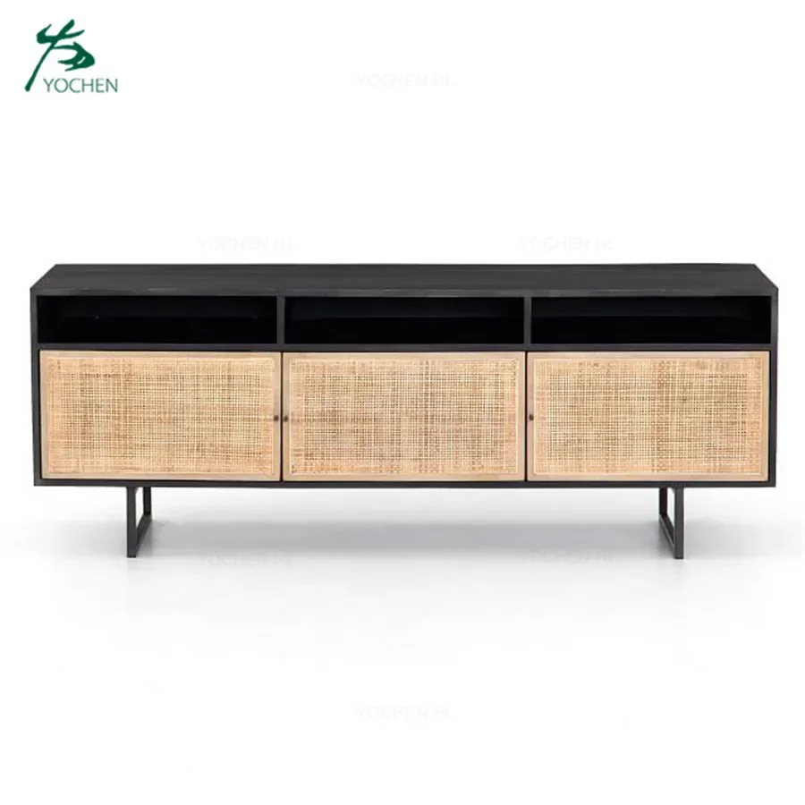 Мебель из ротанга деревянный шкаф для телевизора натурального черная подставка