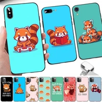 yinuoda red panda phone case for iphone 11 12 13 mini pro xs max 8 7 6 6s plus x 5s se 2020 xr case