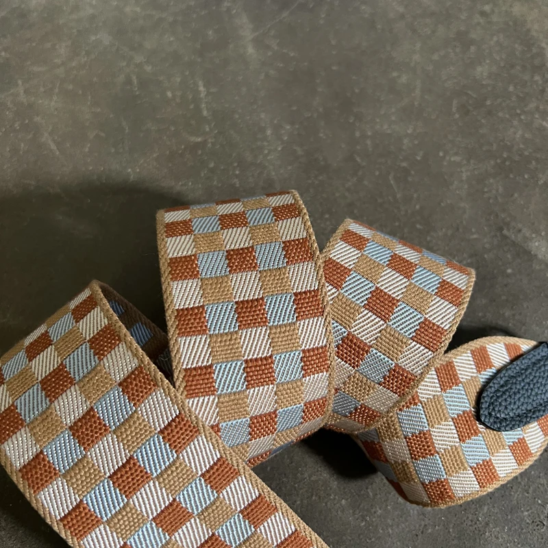 Kelly Bag Strap Luxury Gold Buckle Silver Buckle Wide Canvas Shoulder Strap Colorful Woven Web Leather Leather Accessories