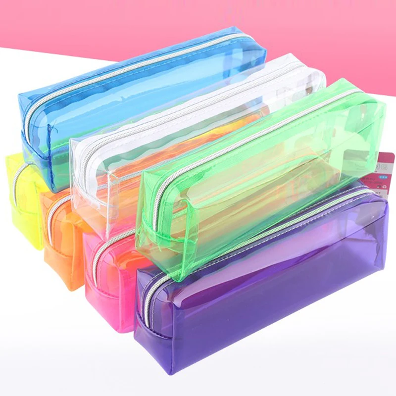 2 шт. прозрачная цветная сумка для ручек и карандашей |