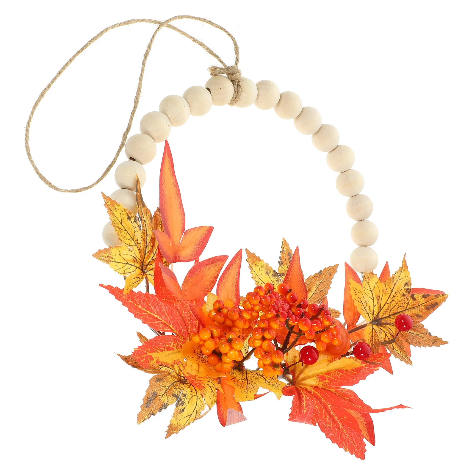 

Pumpkin Thanksgiving Wreath Beads Fall Front Door For Plastic Decoration Autumn Hanging Harvest