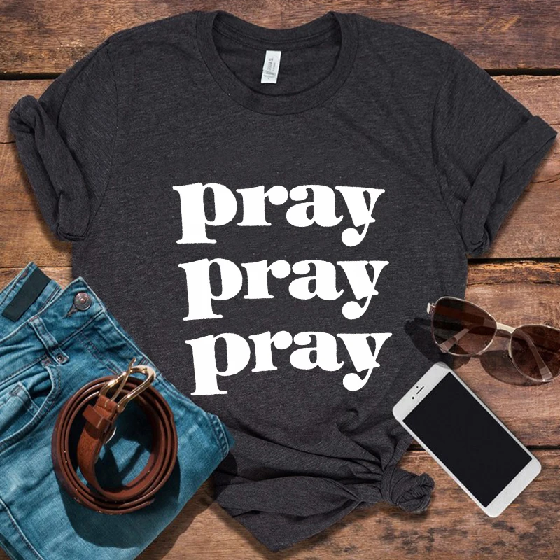 

Рубашка христианская молитвенная женская, черный топ с христианскими молитвами, женская одежда в стиле Харадзюку, с Иисусом