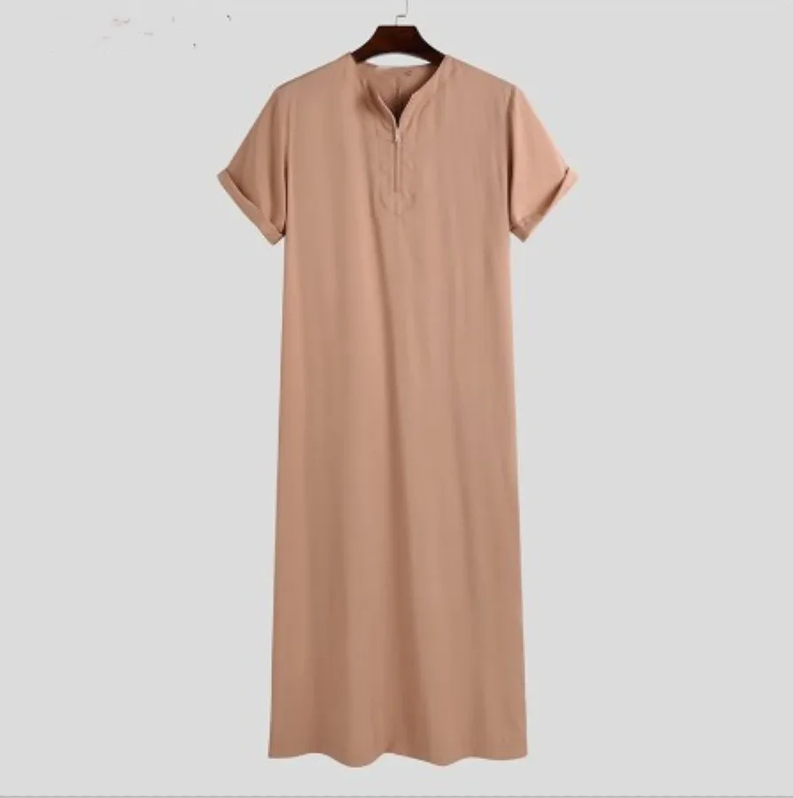 New Muslim Middle East Arabia Malaysia men's shirt zipper Muslim robe islamic clothing men