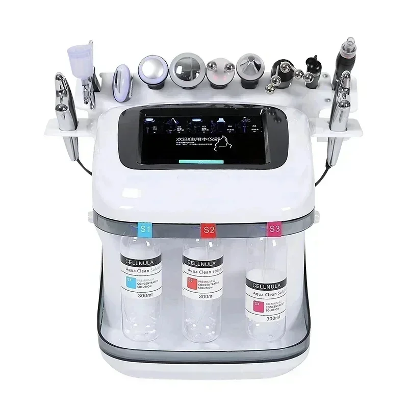 10 in 1 H2o2 Aqua Peeling Lift skim Bubble Moisturizer oxygem Hydro Facial Machine Care Cleansing for baeuty Salon