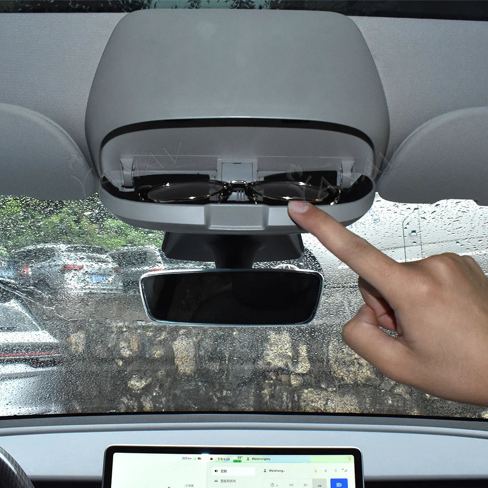 

Sunglasses Card Storage Box For Tesla Model 3 Model Y 2017-2022 Auto Interior Modification Accessories Car Glasses Holder Case