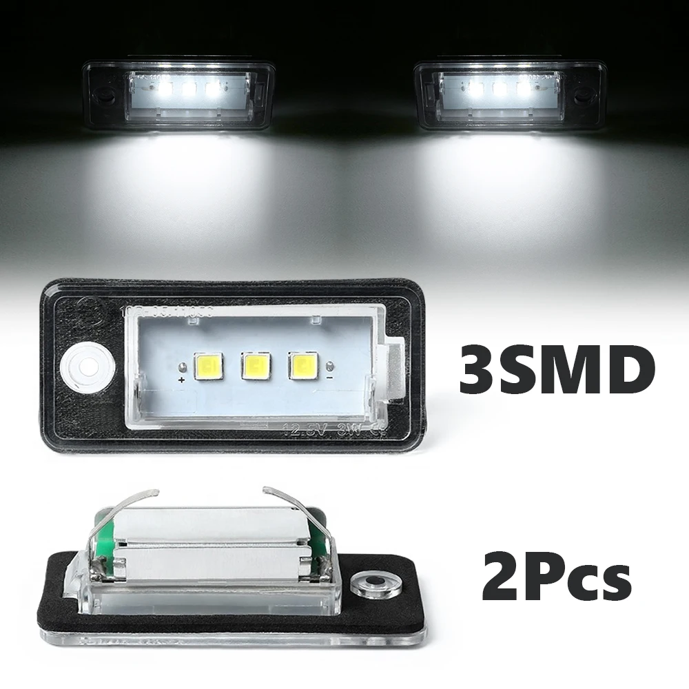 

2 шт. 6000K белые безошибочные светодиодные лампы освещения номерного знака для Audi A4 B6 B7 Q7 4L A3 8P A6 C6 A5 8F A8 D3 D4 S3 S4 RS4 6