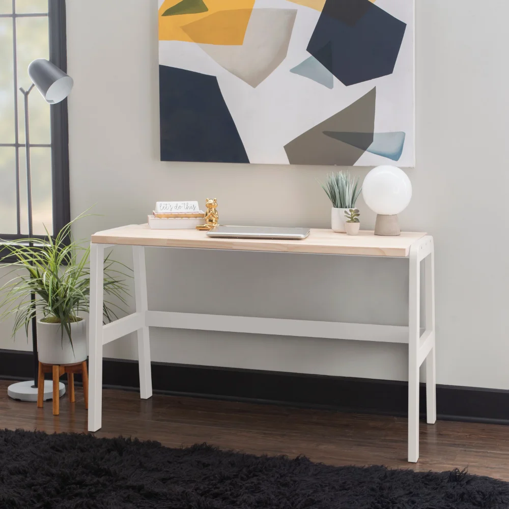 

Hesper Writing Desk, 50.75" Wide, White and Natural office desk desks office furniture office table