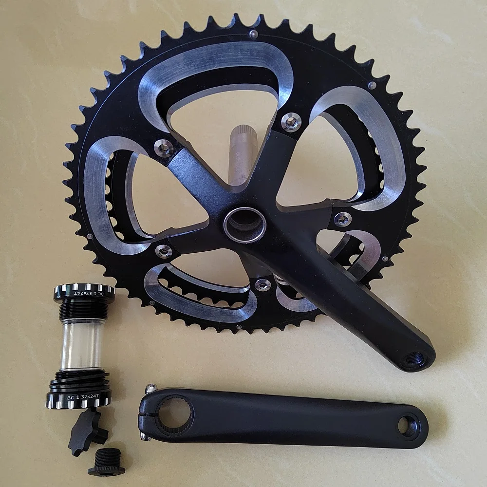 Комплект кривошипов TRUYOU для шоссейного велосипеда двойная звездочка 46T-56T 11S/12S 130