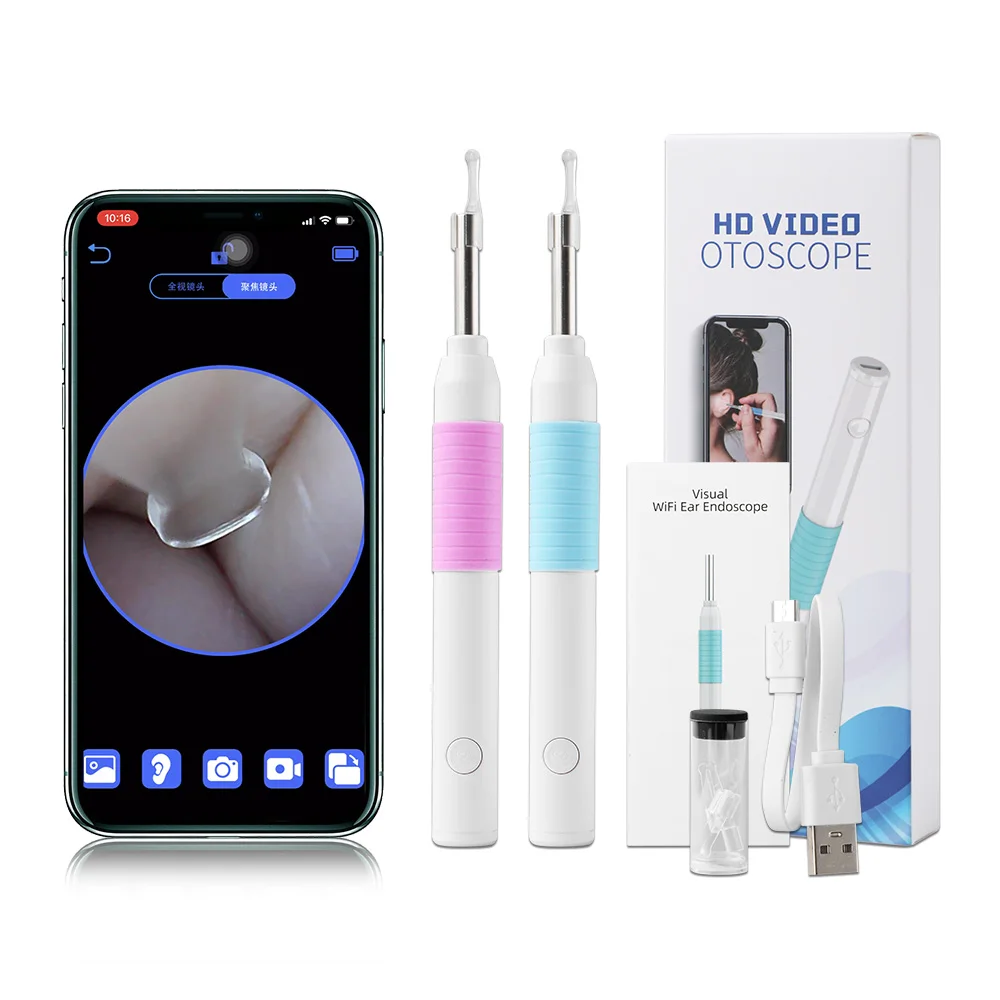 

Smart Visual Ear Sticks Endoscope 500W High Precision Earpick Mini Camera Otoscope Health Care Ear Cleaner for iPhone Android