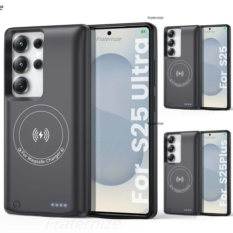 Чехол для Samsung Galaxy S22 S23 S24 S25 Ultra S25 Plus с магнитным беспроводным зарядным устройством для Magsafe, чехол для зарядки Power Bank