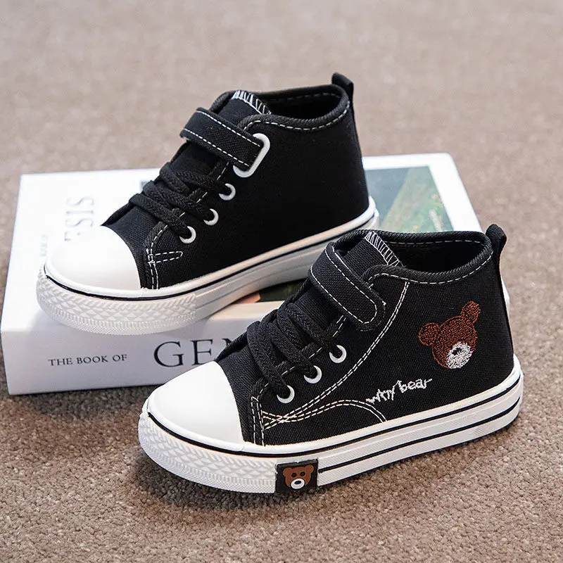 

Canvas Shoes For Children Baby Sports Shoes High-Top Girls Sneakers Kids Shoes Boys Skate Shoes Cotton School White Shoes Flats